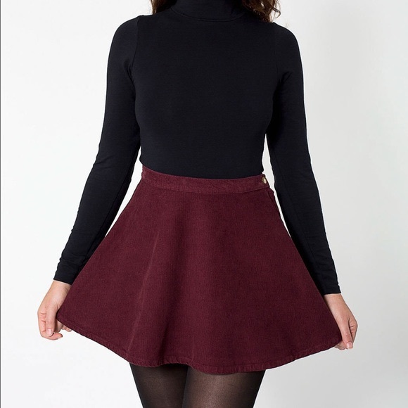 American Apparel burgundy, corduroy skirt - Picture 2 of 2